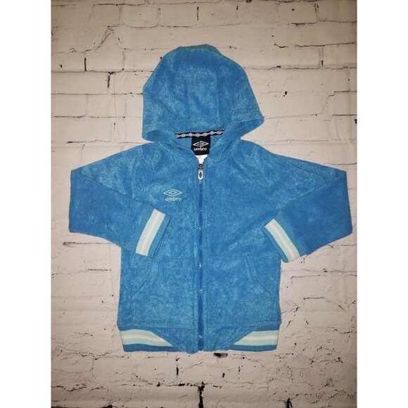 NWOT Umbro Girls Size XS 4/5 Blue Zip Up Jacket - Picture 1 of 4